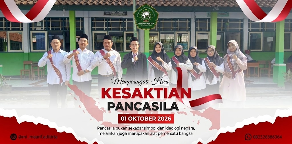 Upacara Hari Kesaktian Pancasila di MI Ma'arif Aditirta terlaksana dengan kompak dan lancar.
